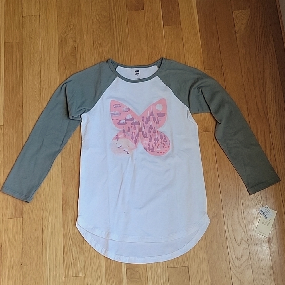NWT Tea Collection Raglan Butterfly